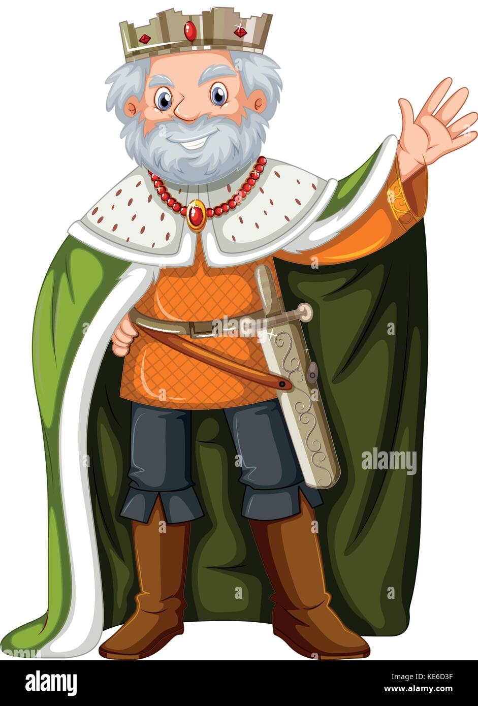 King with green robe illustration Stock Vector Image & Art Alamy