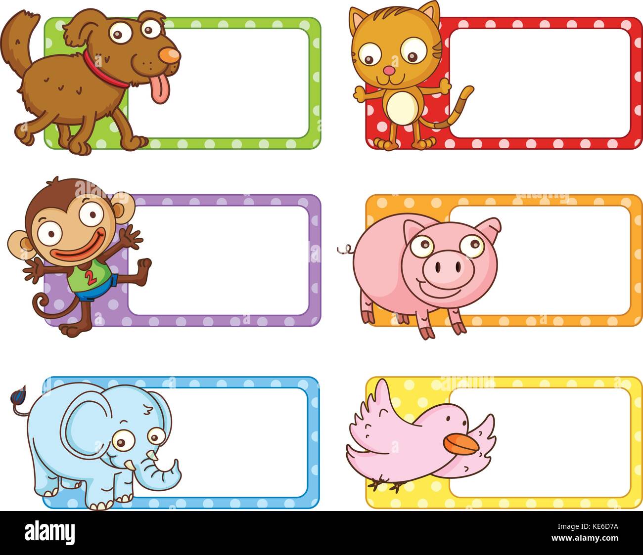 Polkadot Labels With Cute Animals Illustration Stock Vector Image Art Alamy Polkadot Labels With Cute Animals Illustration Stock Vector Image Art Alamy