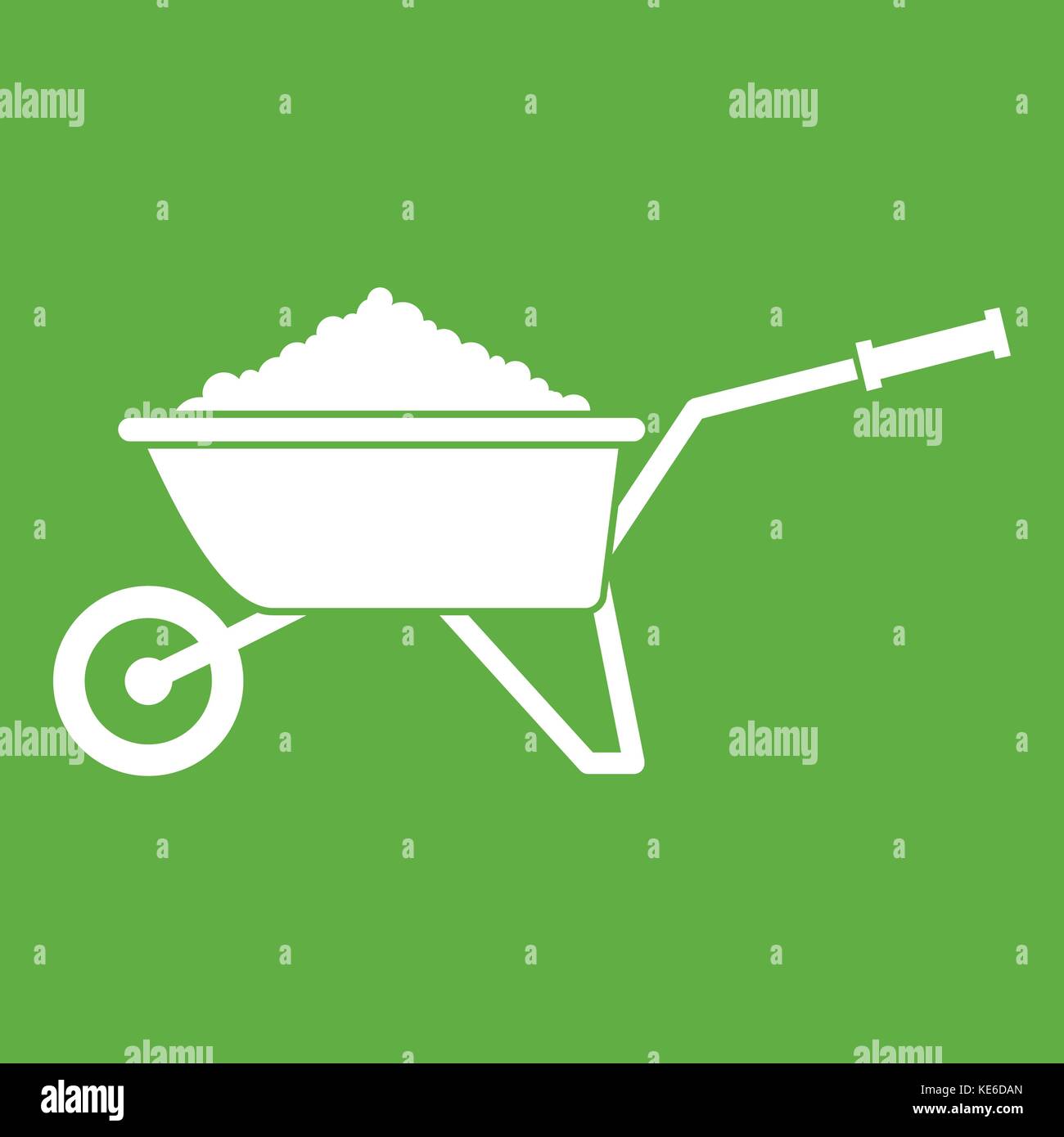 Wheelbarrow loaded with soil icon green Stock Vector Image & Art - Alamy