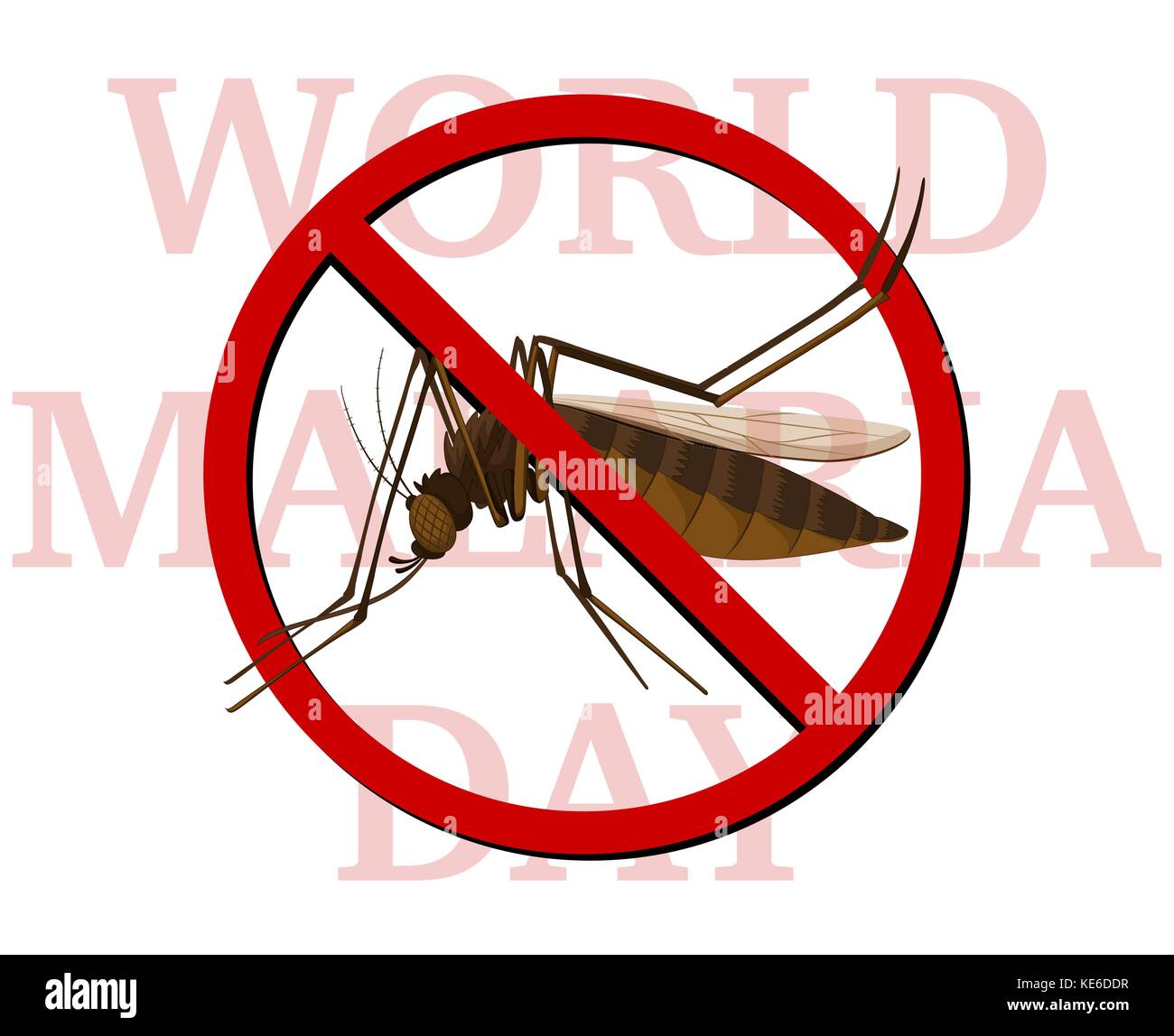 World malaria day poster with no mosquito illustration Stock Vector