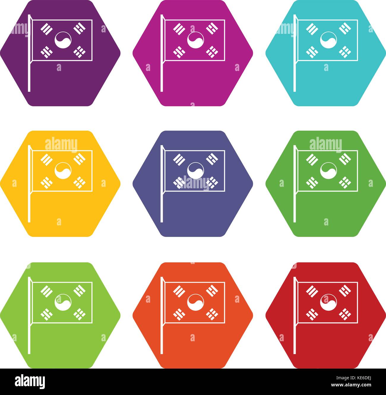 South Korea flag icon set color hexahedron Stock Vector Image & Art - Alamy