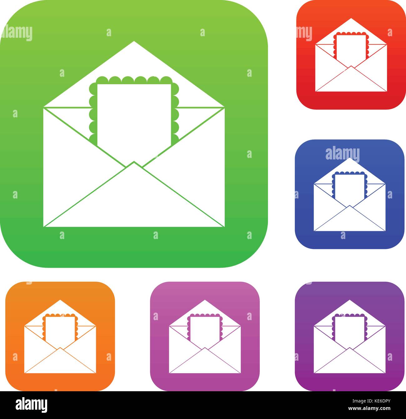 Envelope with card set color collection Stock Vector Image & Art - Alamy