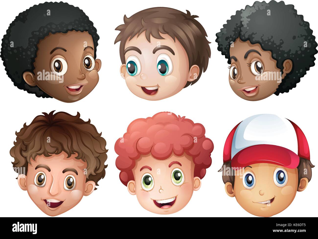 Boys with happy face illustration Stock Vector Image & Art - Alamy