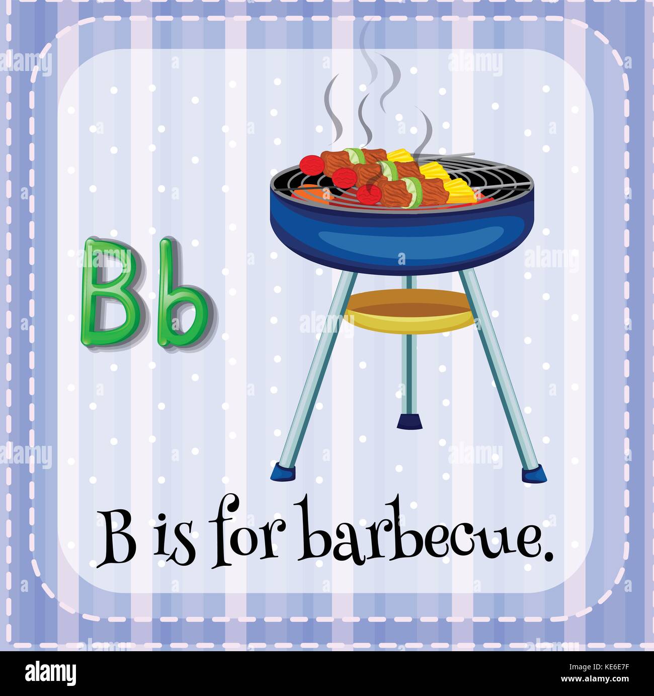 Flashcard letter B is for barbecue illustration Stock Vector Image ...