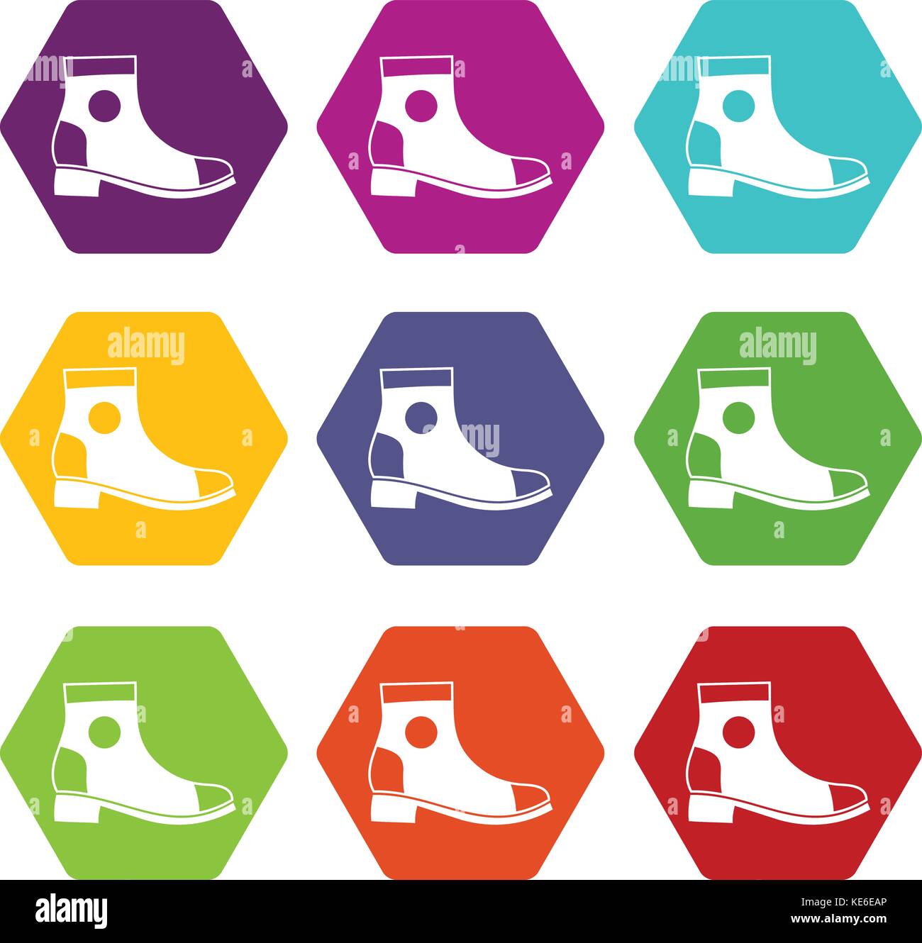 Men boot icon set color hexahedron Stock Vector Image & Art - Alamy