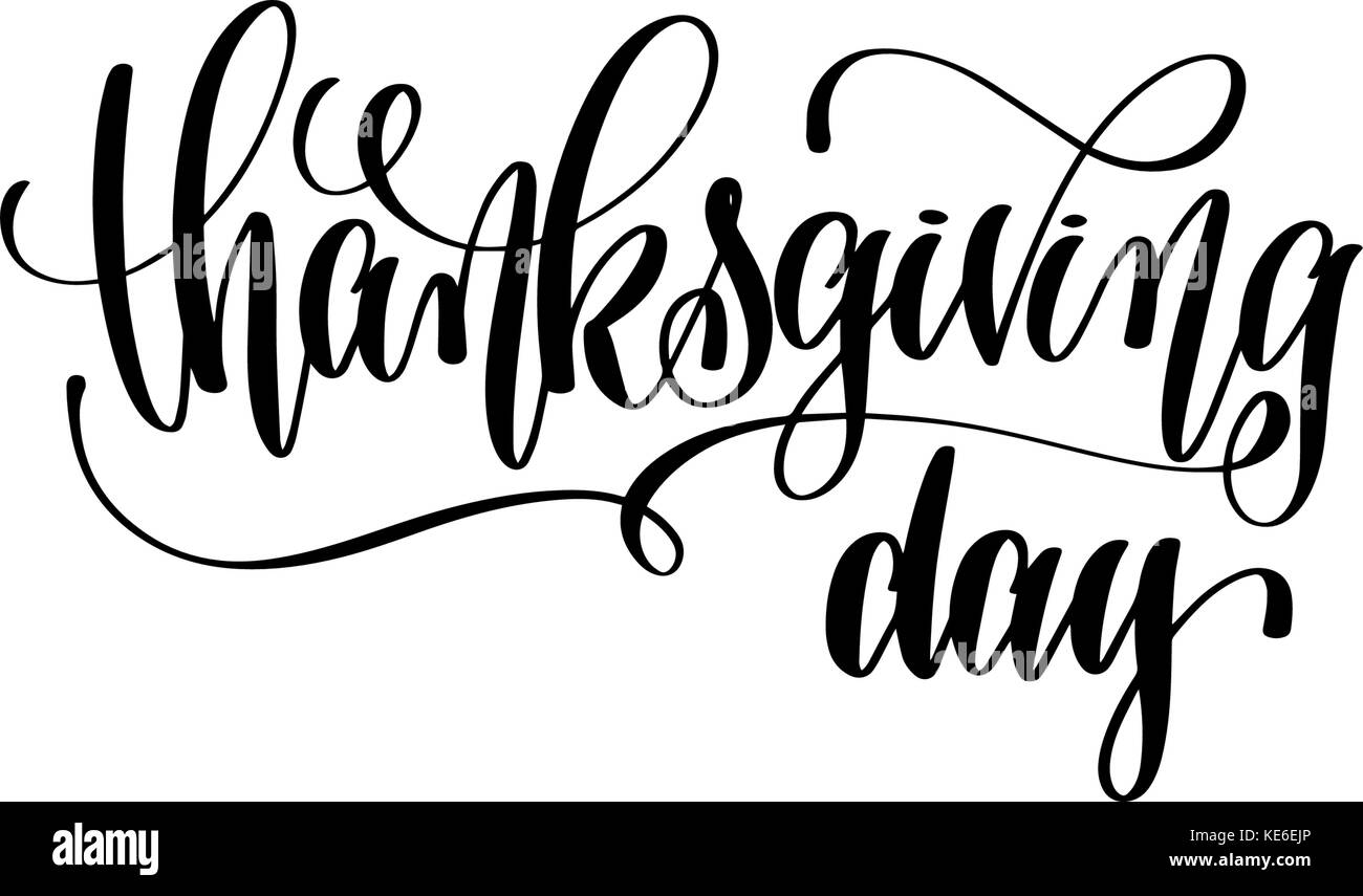 Happy thanks giving illustration Black and White Stock Photos & Images ...