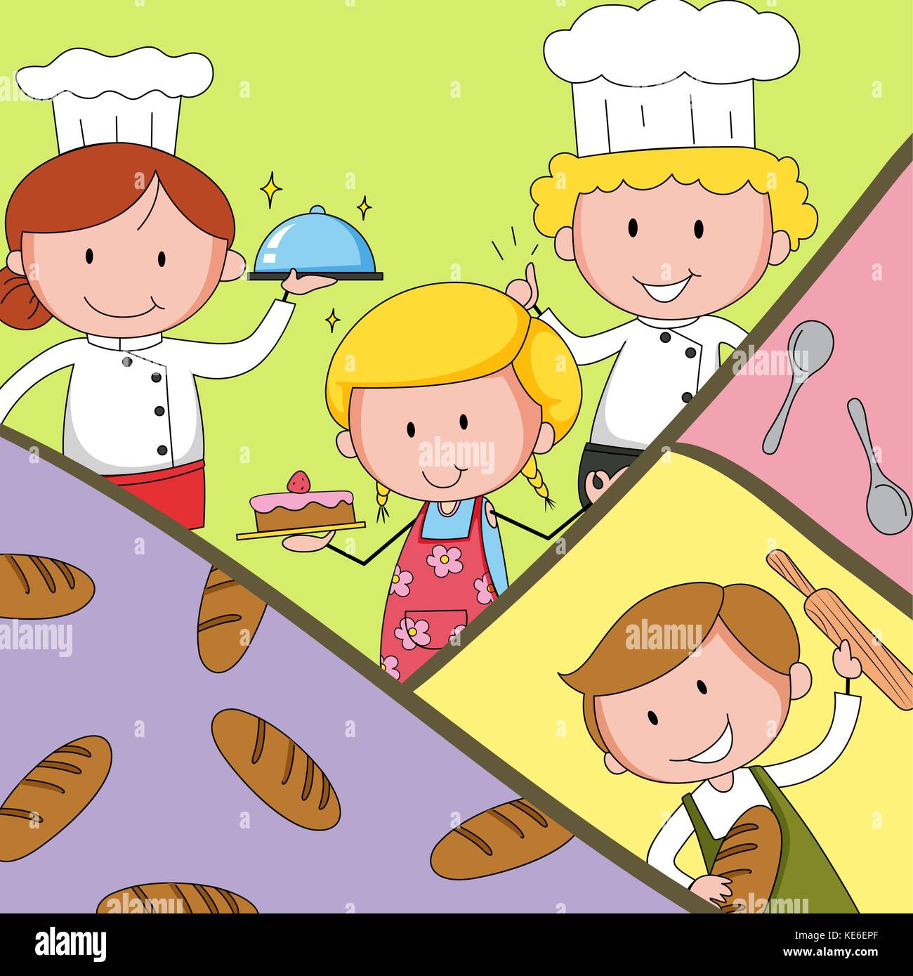Bakers and chef in uniform illustration Stock Vector Image & Art Alamy