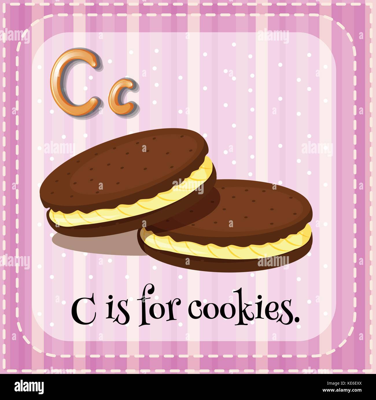 Flashcard Letter C Is For Cookies Illustration Stock Vector Image Art Alamy