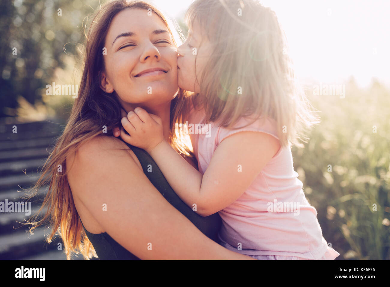 Picture of mother and child with special needs Stock Photo