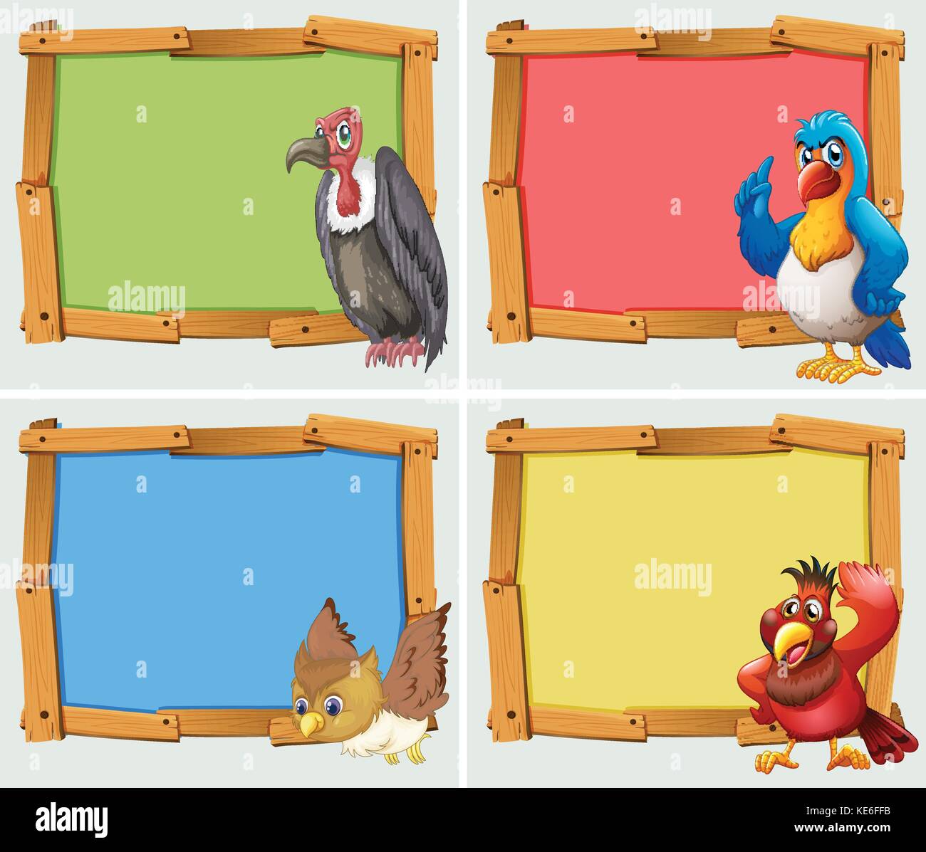 Frame design and wild birds illustration Stock Vector Image & Art - Alamy
