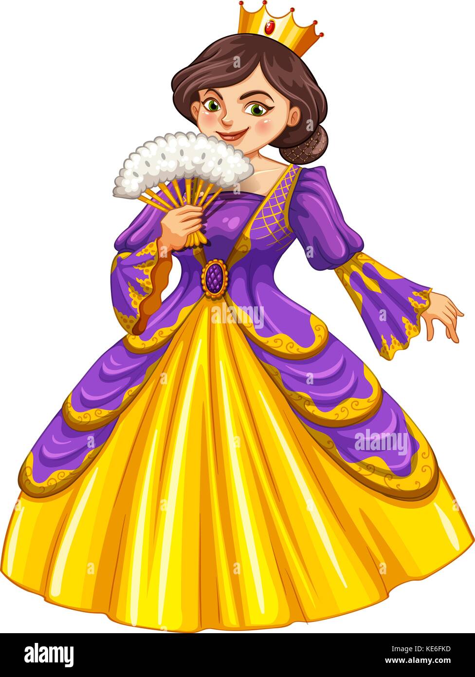 Queen wearing golden crown illustration Stock Vector Image & Art - Alamy