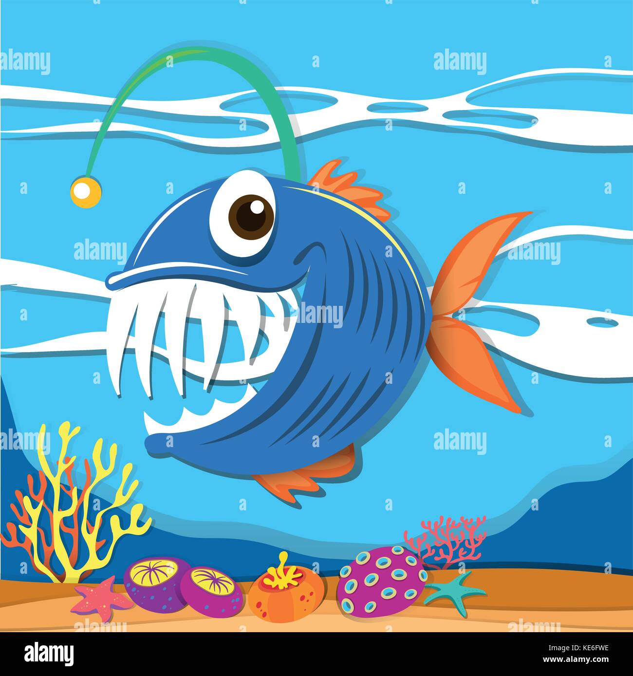 Fish swimming under the sea illustration Stock Vector Image & Art - Alamy