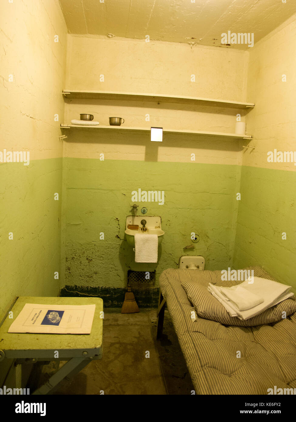 Alcatraz Prison cell, San Francisco, California. Stock Photo
