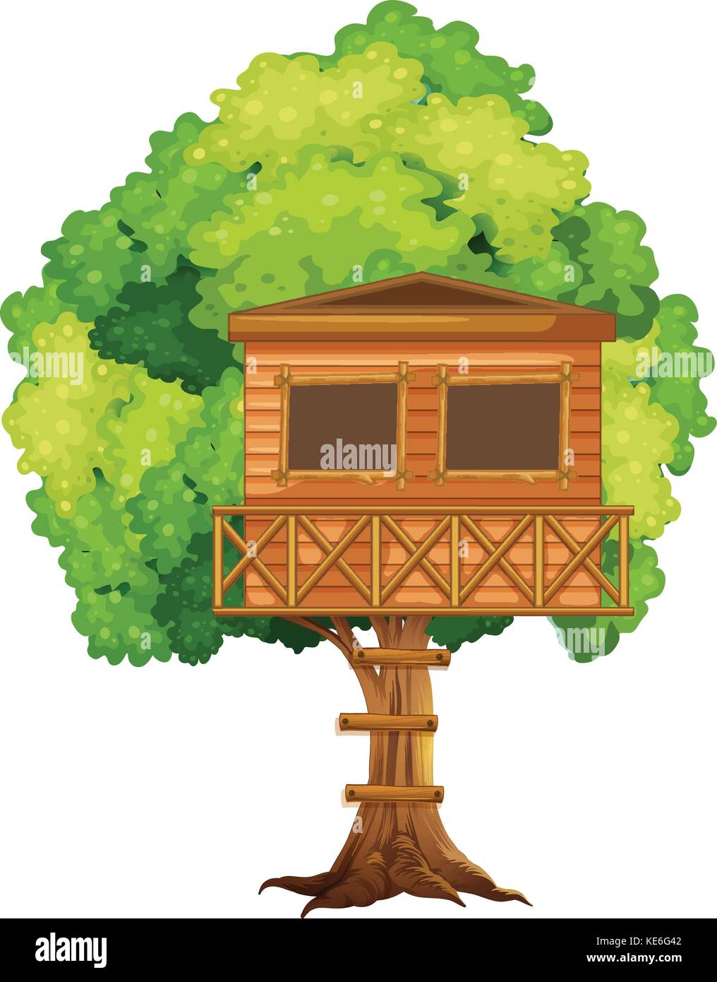 One treehouse in the tree illustration Stock Vector Image & Art - Alamy