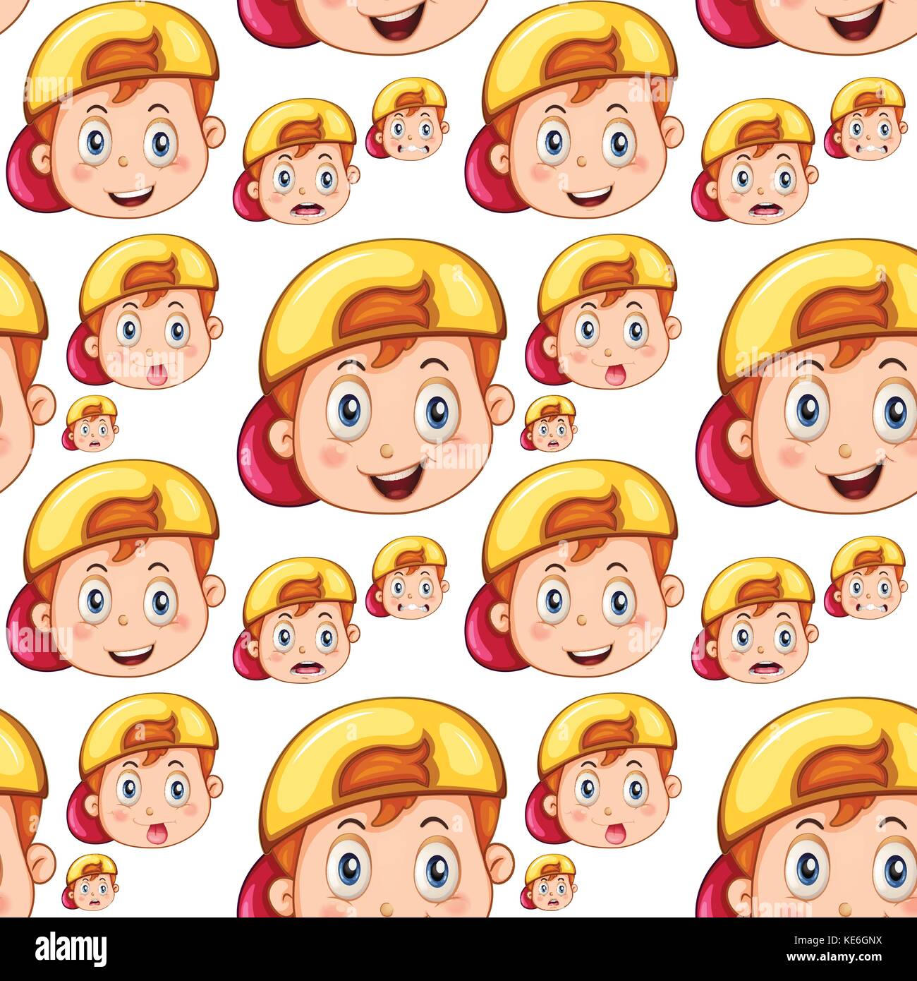 Seamless boy with happy face illustration Stock Vector Image & Art - Alamy