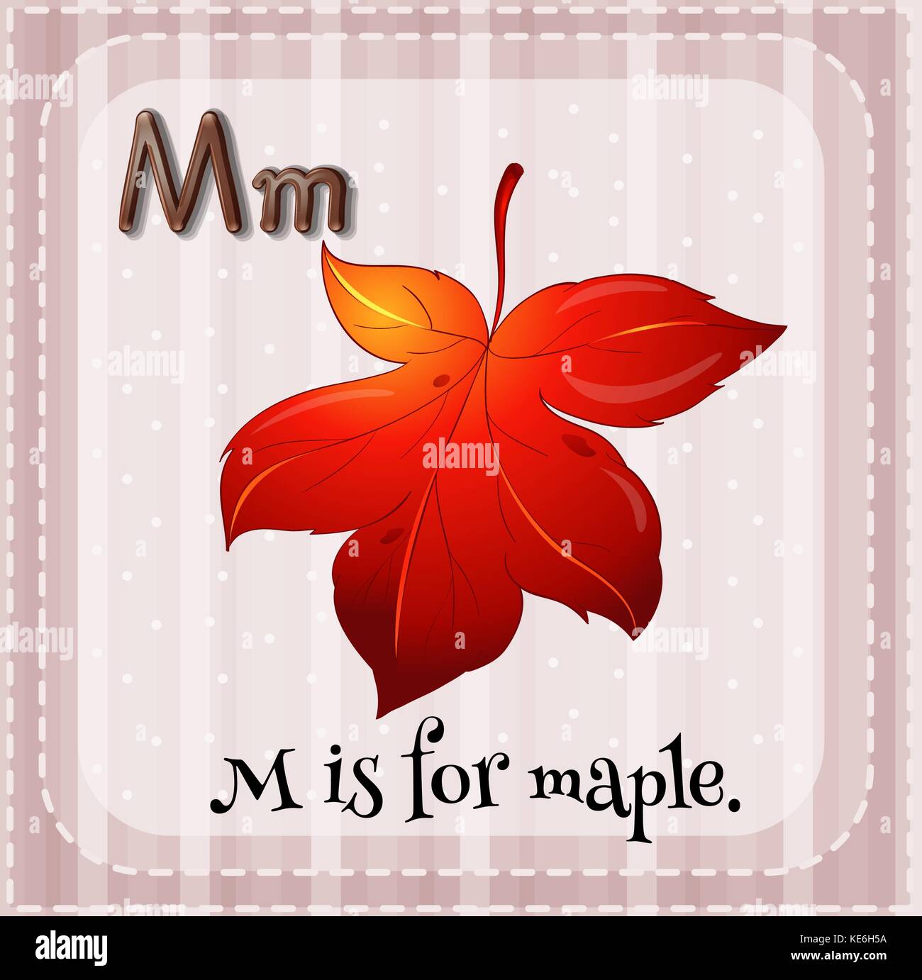 Alphabet M is for maple illustration Stock Vector