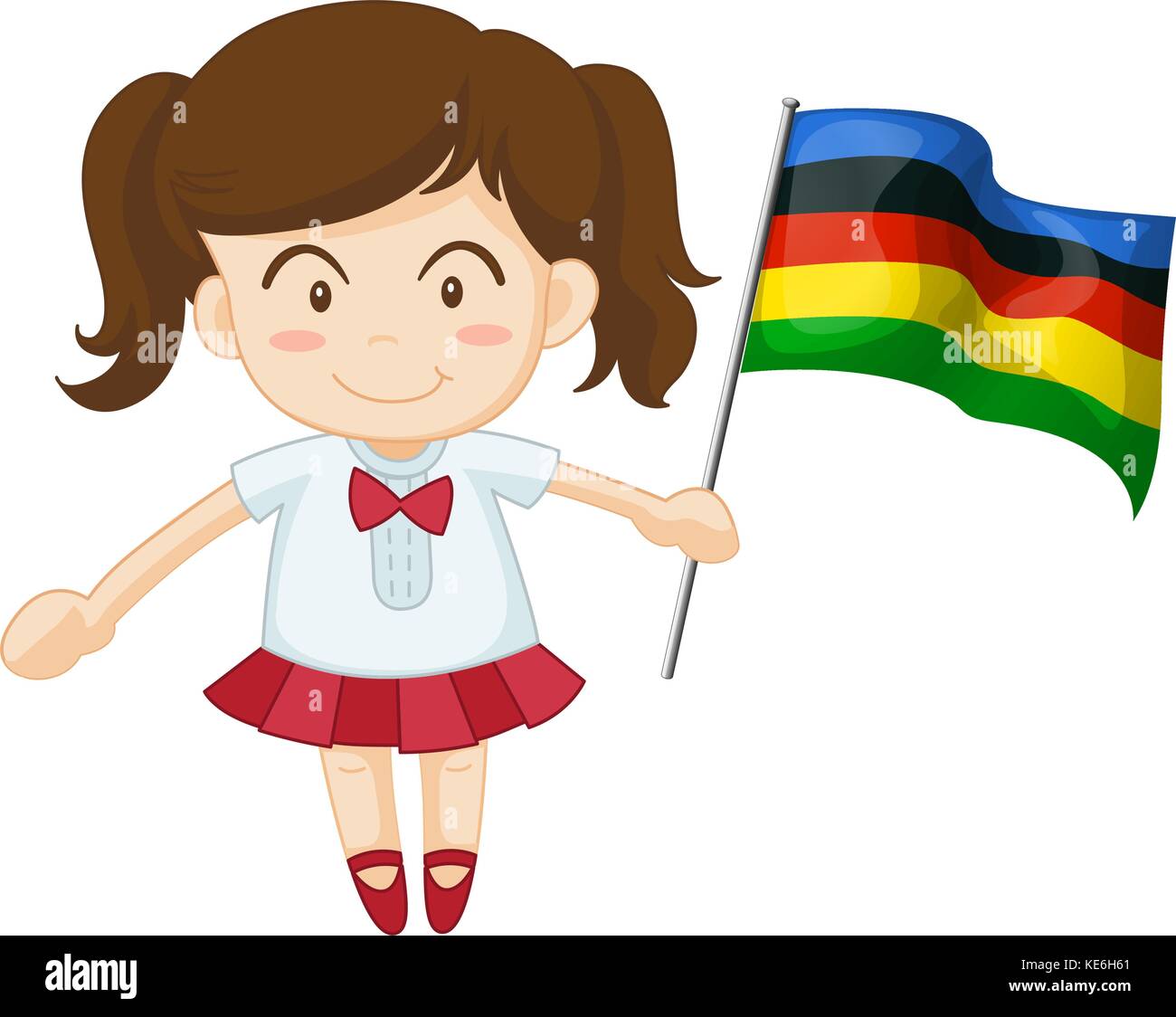 Girl holding flag for sport event illustration Stock Vector Image & Art