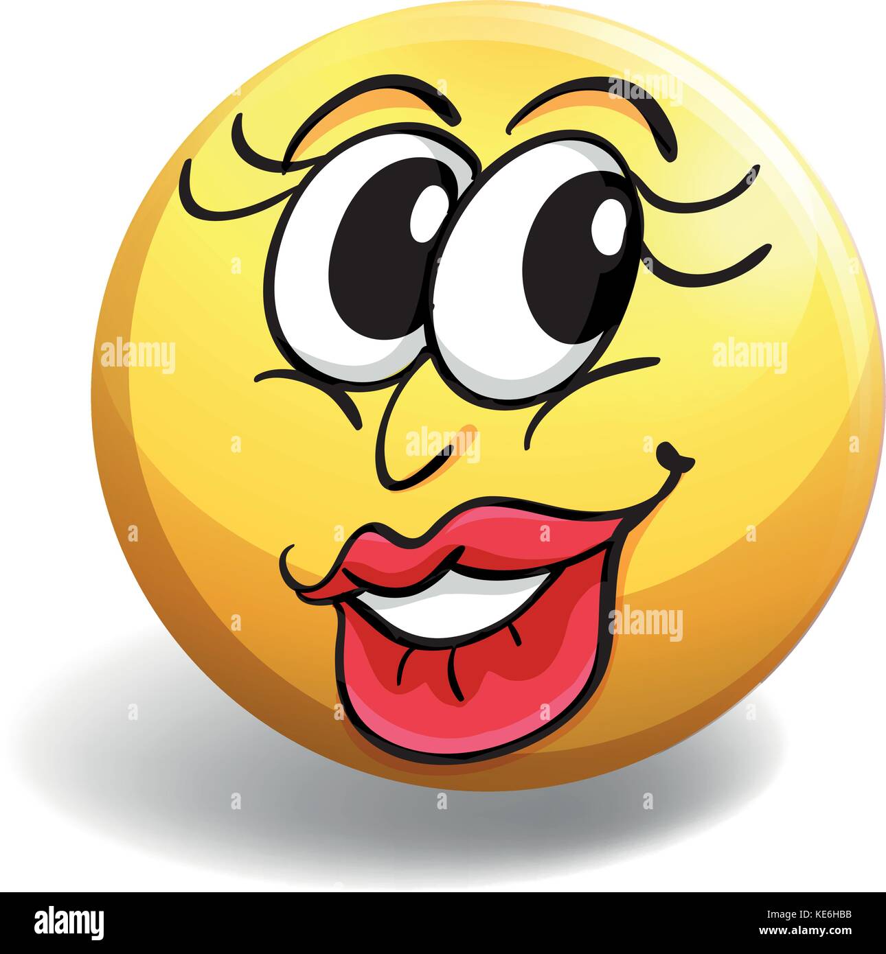 Happy face on yellow ball illustration Stock Vector Image & Art - Alamy