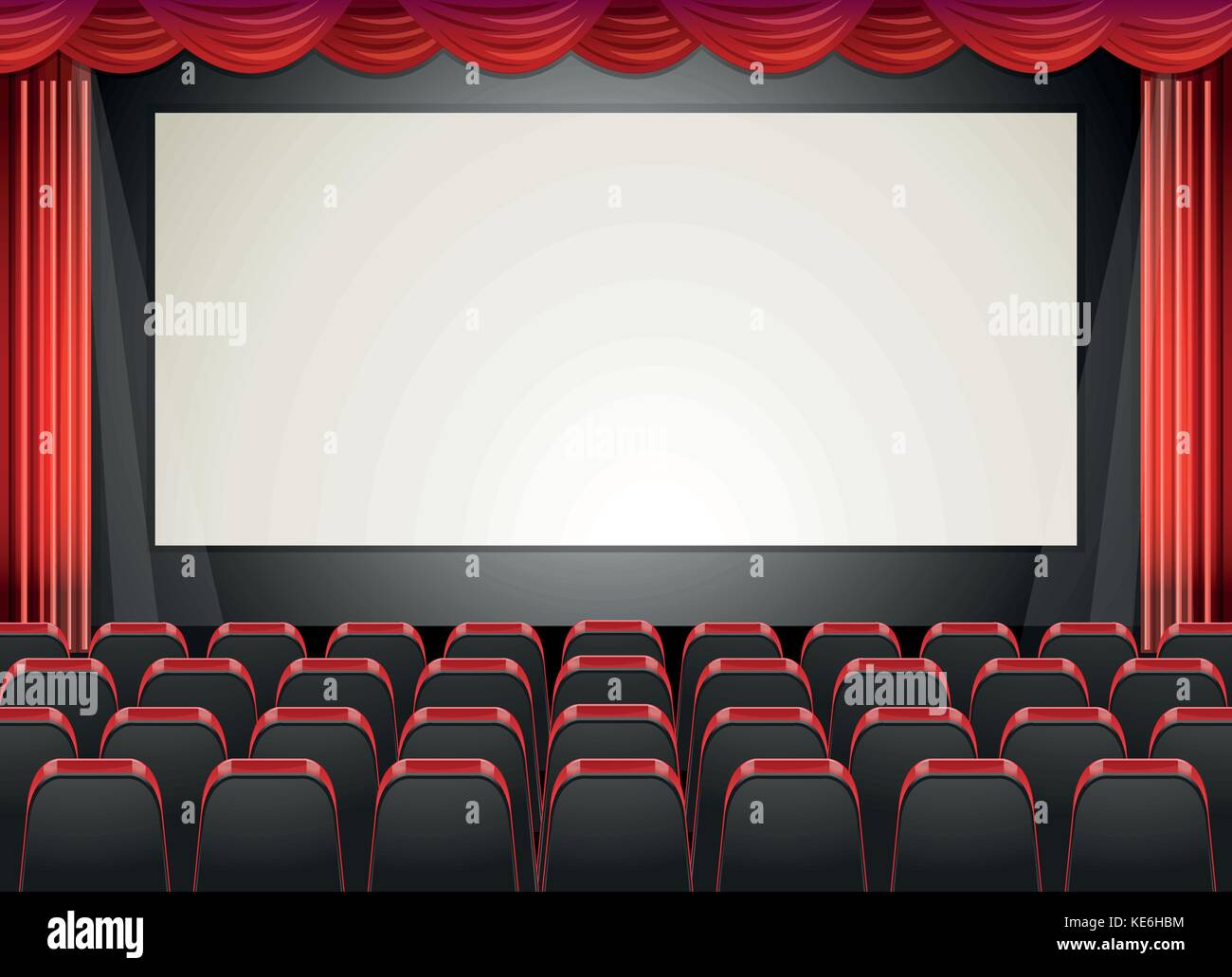 Movie cinema with seats and screen illustration Stock Vector Image & Art -  Alamy