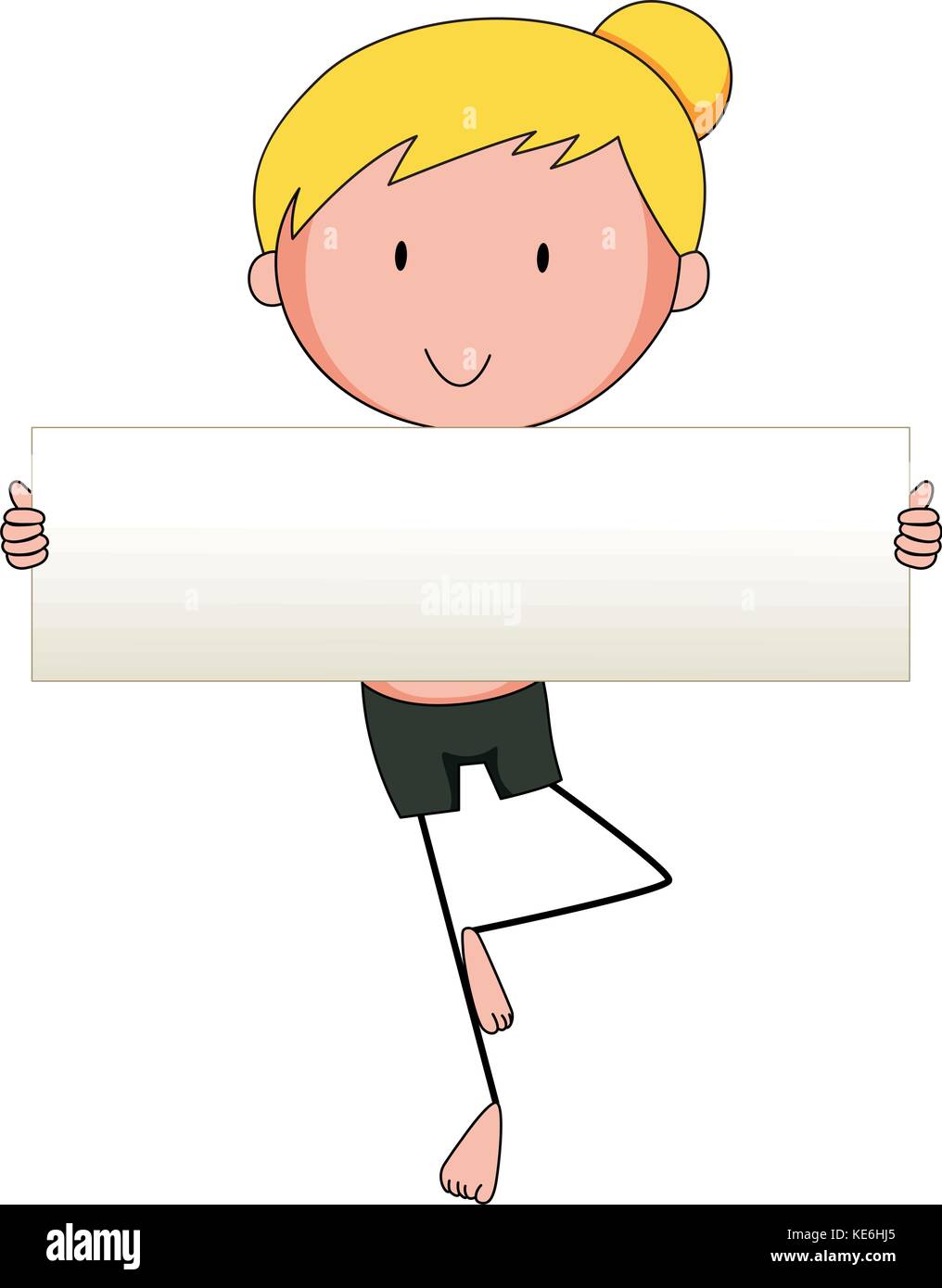 Woman holding white board illustration Stock Vector Image & Art - Alamy