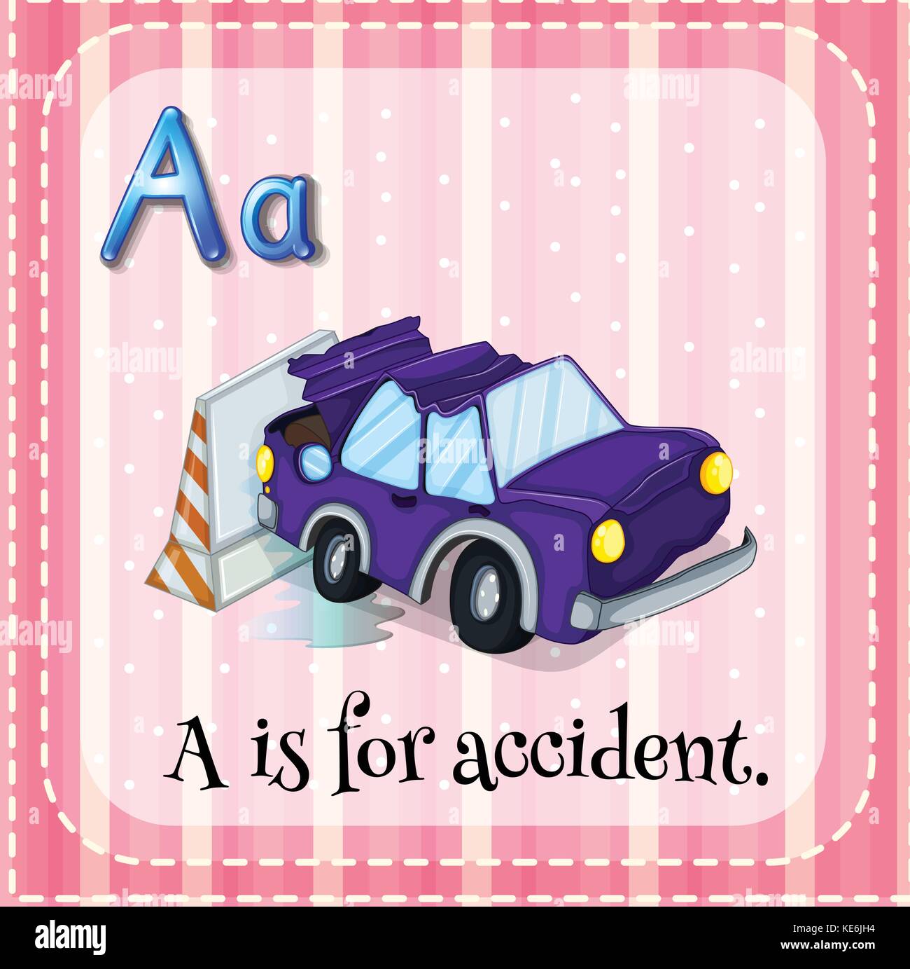 Flashcard alphabet A is for accident illustration Stock Vector Image ...