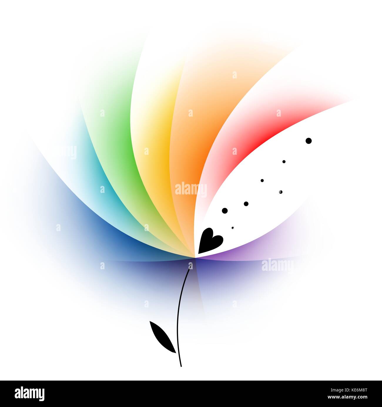 Rainbow abstract flower, flower petals rainbow, vector illustration Stock Vector