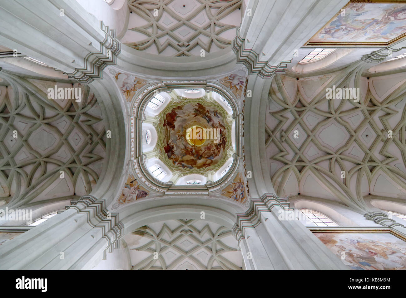 Gothic vault of the ceiling - view from below Stock Photo
