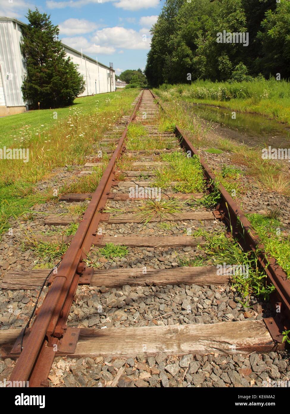 Abandoned tracks in Warren County, NJ. Stock Photo