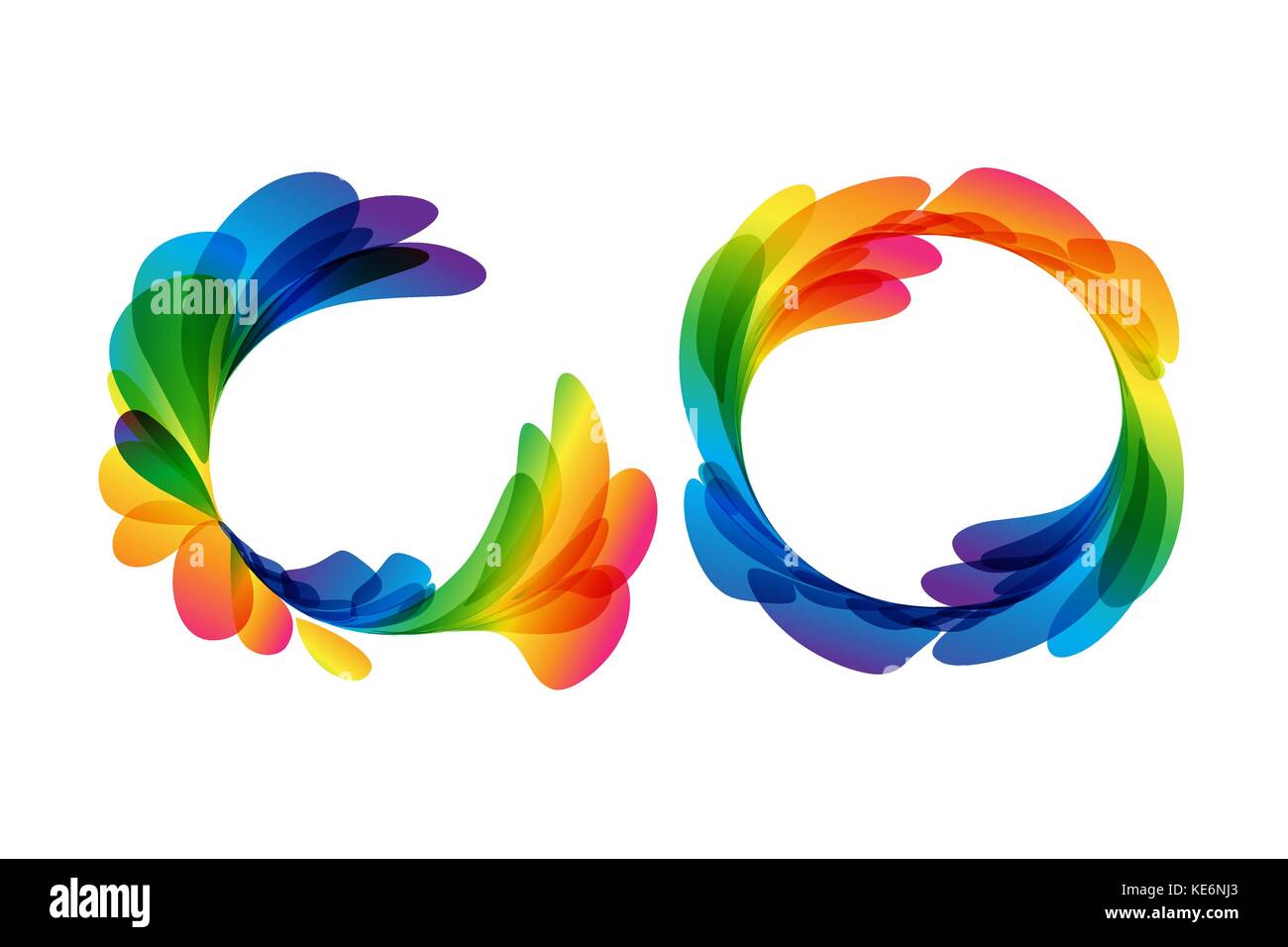 Coloured Rounded Background Frame Multicolored rounded frame set on white background Stock Vector Image ...