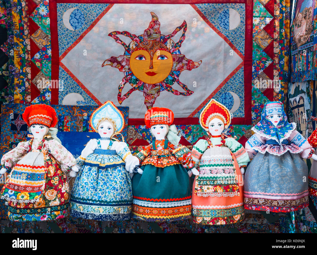 Uglich, Russia - 20 July 2017: Slavic rag doll. Handmade rag doll woman ...