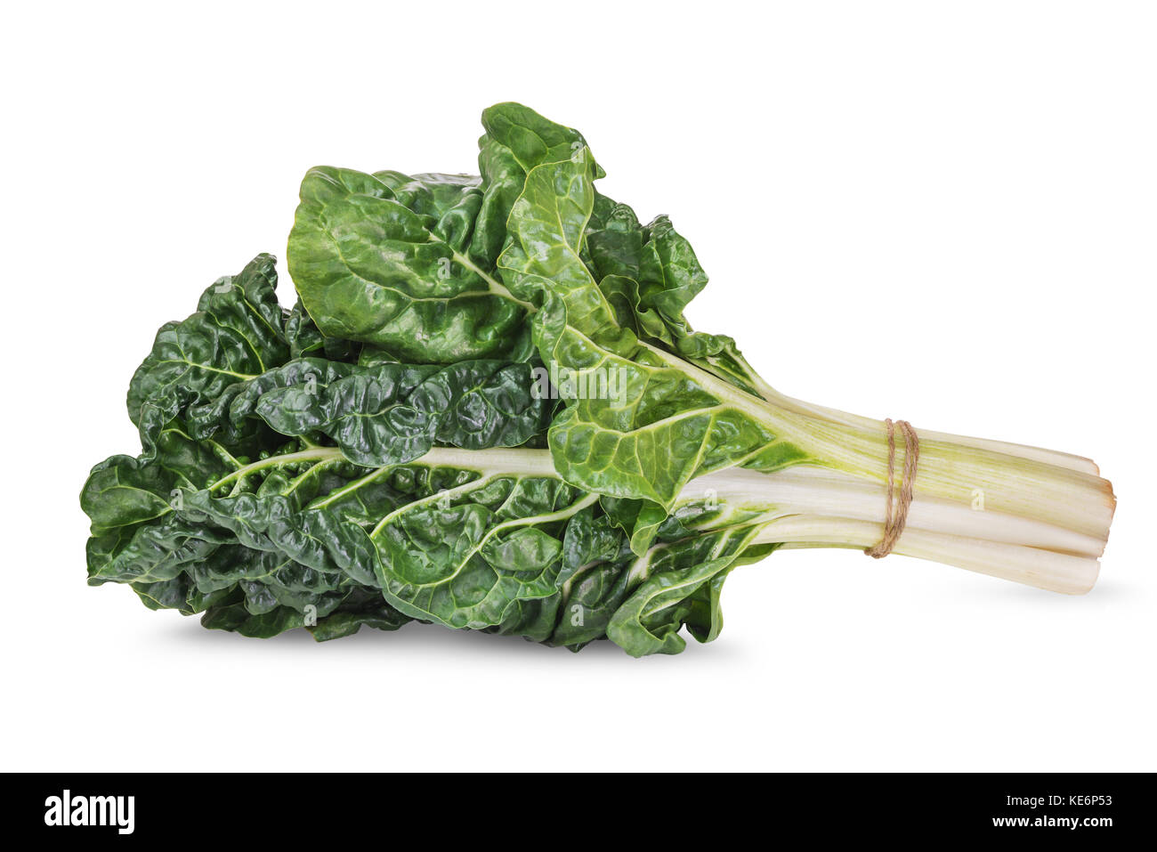 fresh green silverbeet leaves vegetable isolated on  white  background Stock Photo