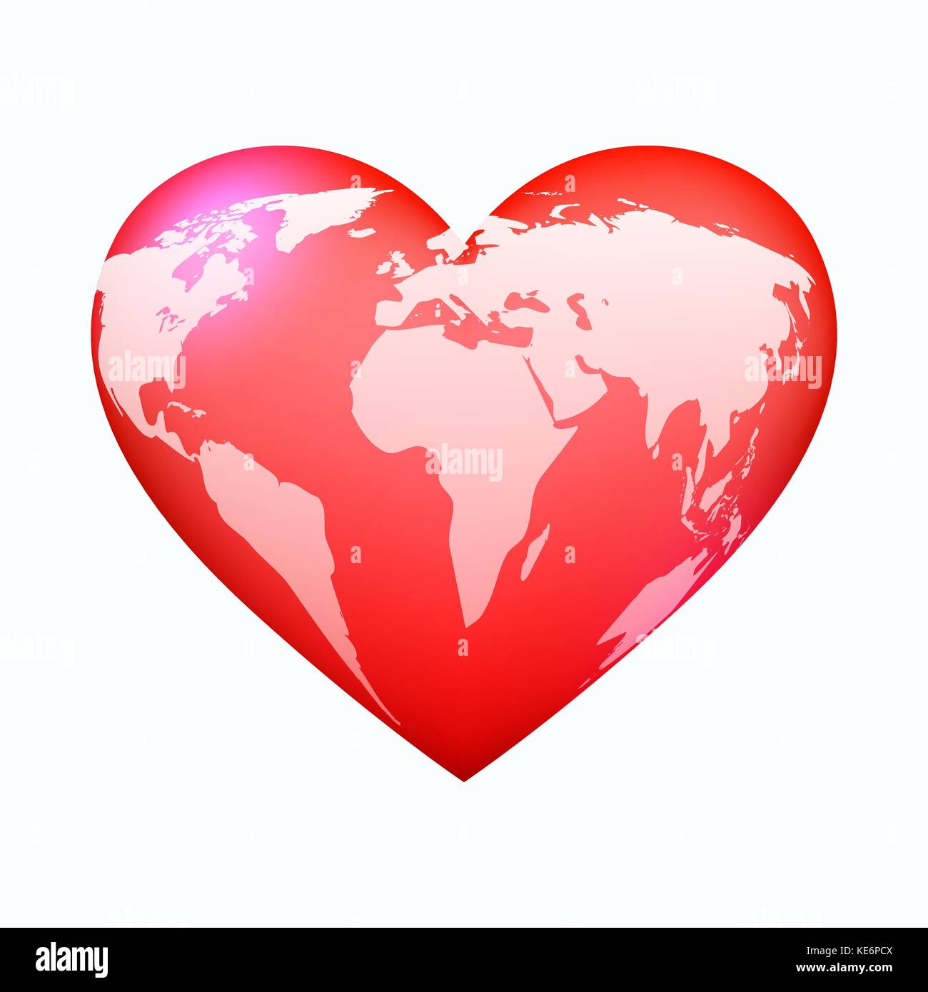 Red world heart Stock Vector