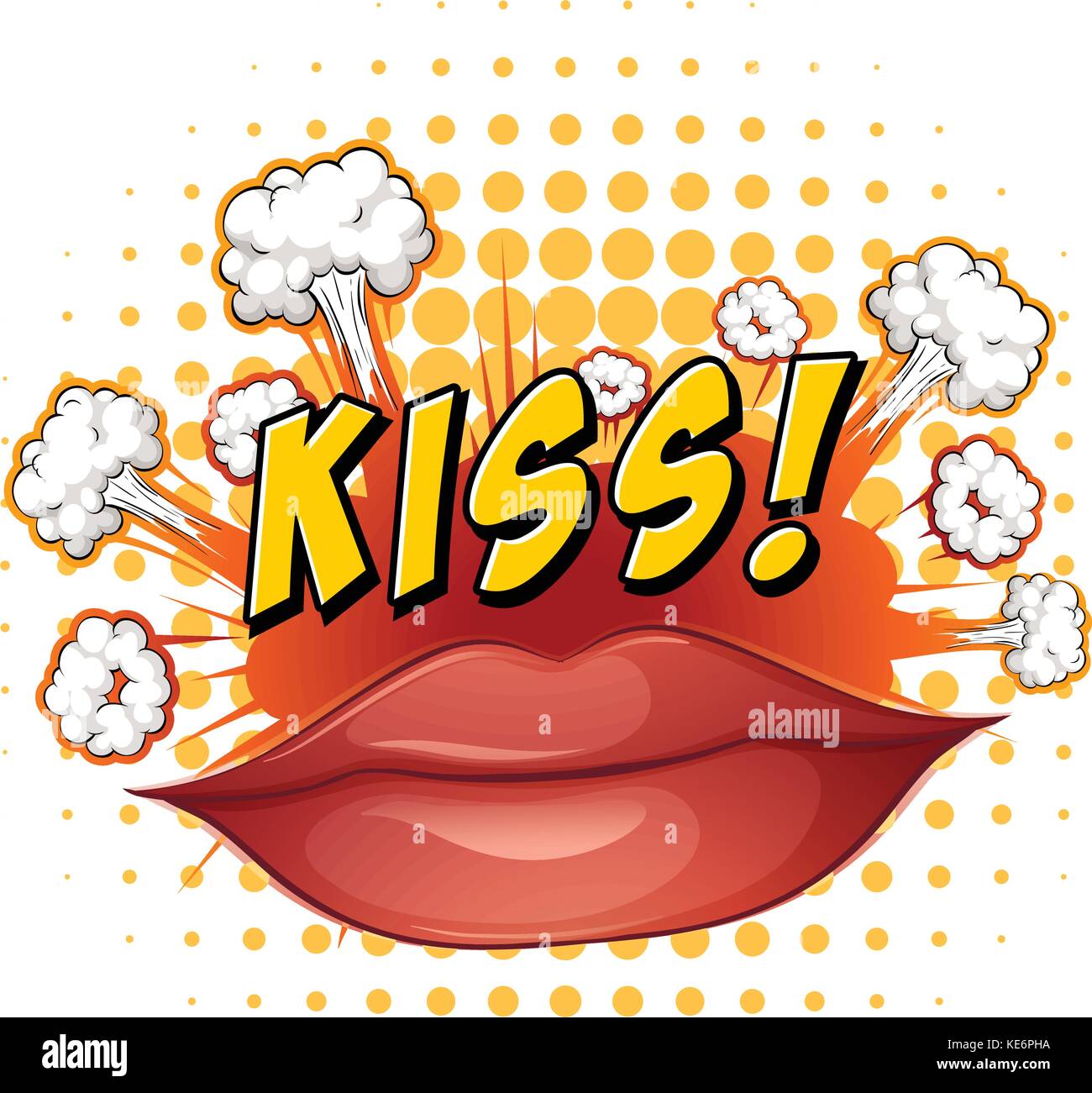 Word kiss with explosion background Stock Vector Image & Art Alamy