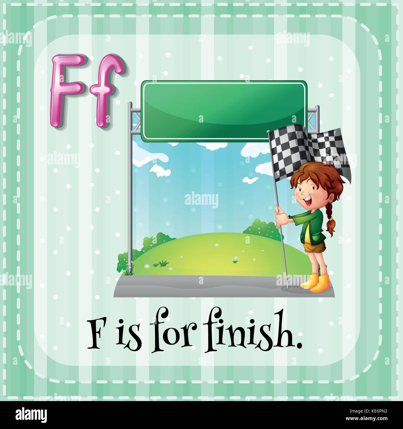 Flash card letter F is for finish Stock Vector Image & Art Alamy