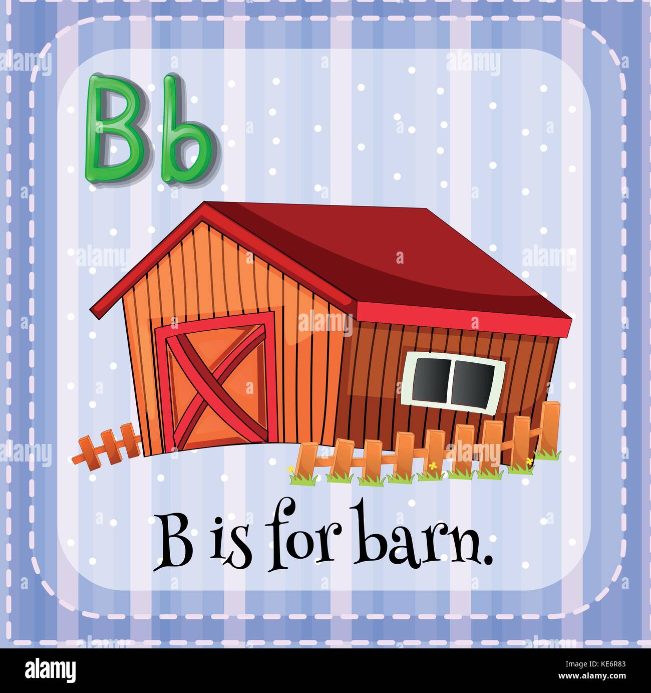 Flashcard Letter B Is For Barn Stock Vector Image & Art - Alamy