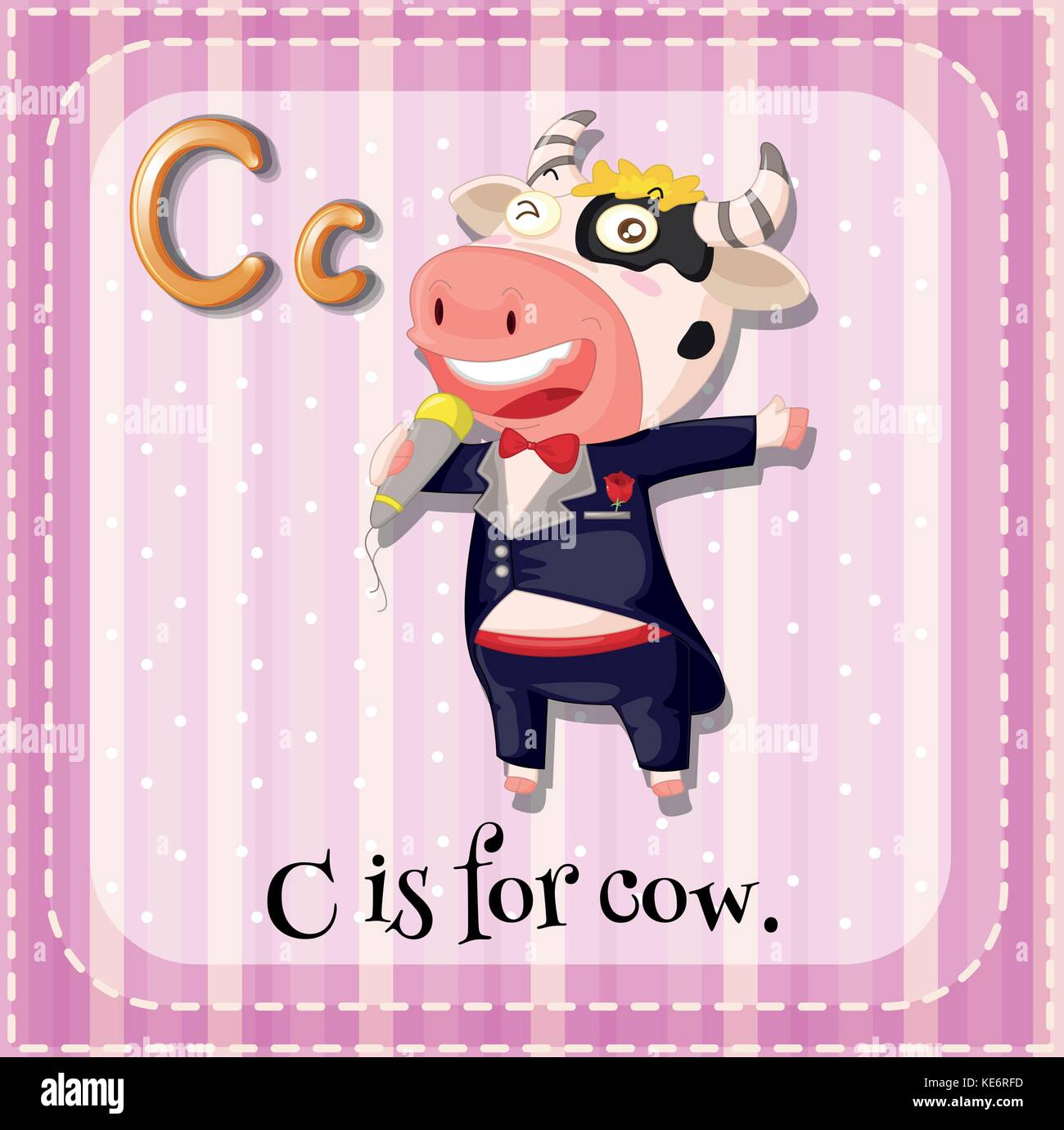 Flashcard Letter C Is For Cow Stock Vector Image And Art Alamy