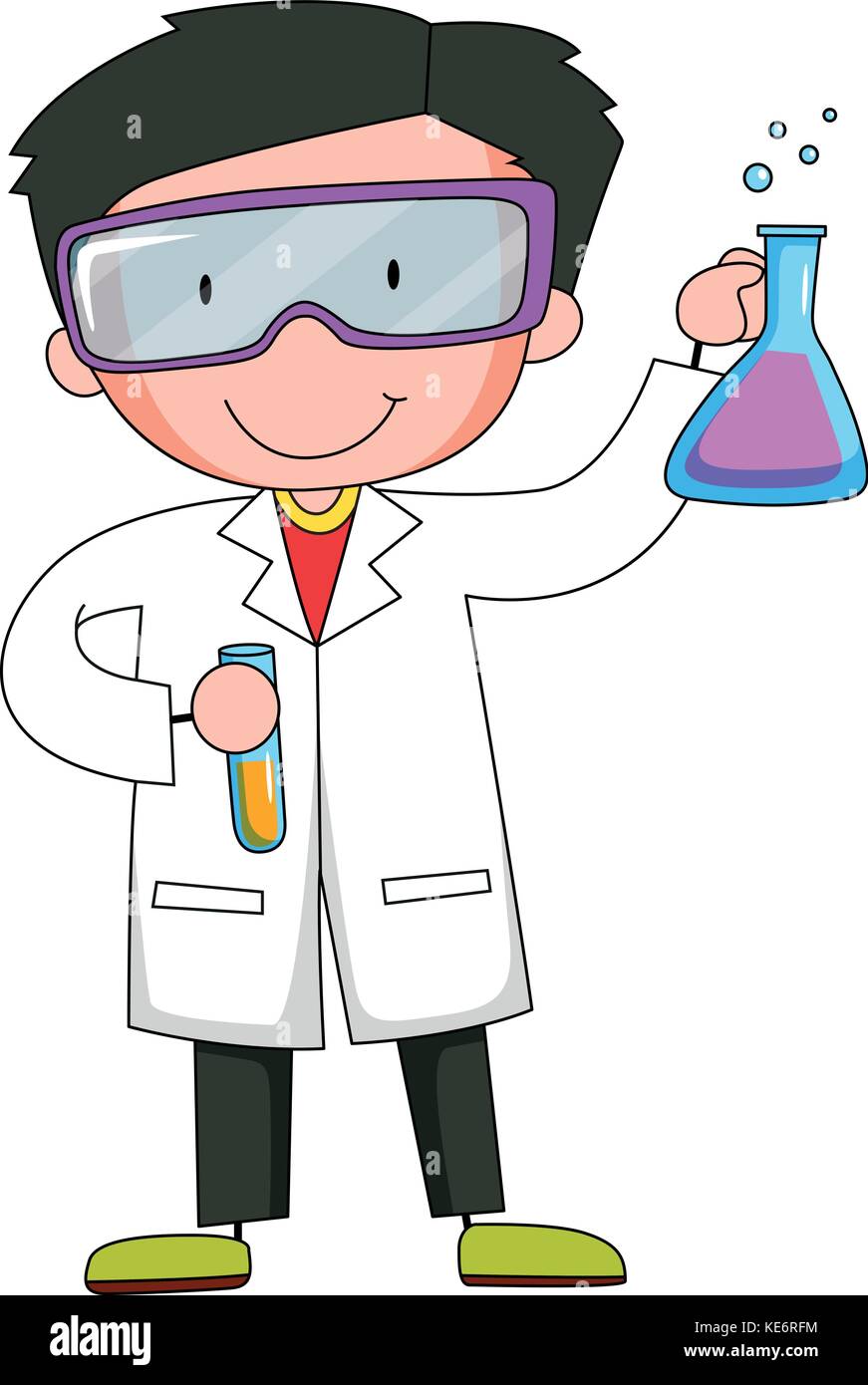 Drawing cartoon scientist working tubes hi-res stock photography and images  - Alamy