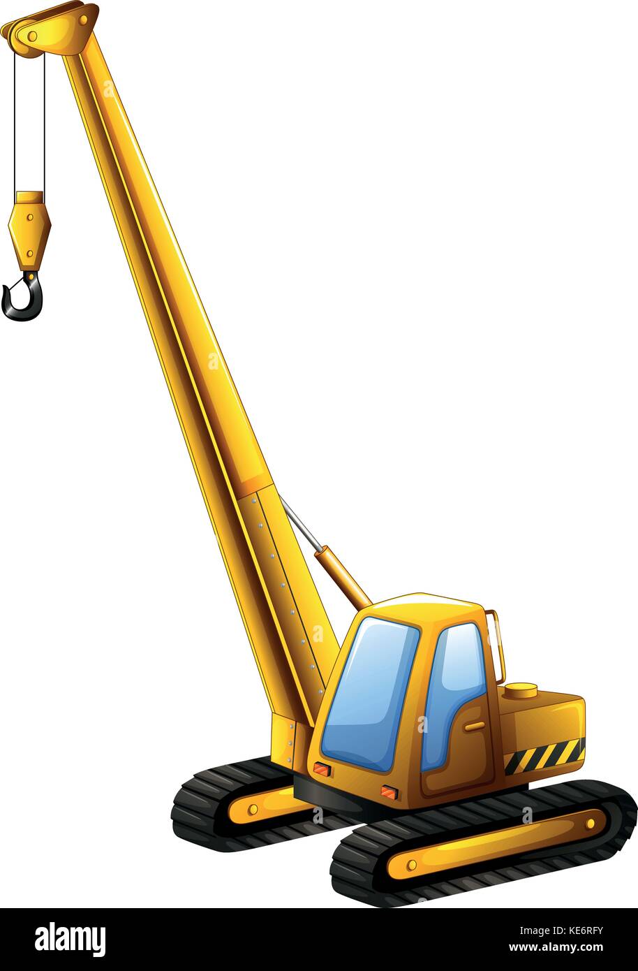 Close up yellow crane truck with hook hanging Stock Vector Image & Art Alamy