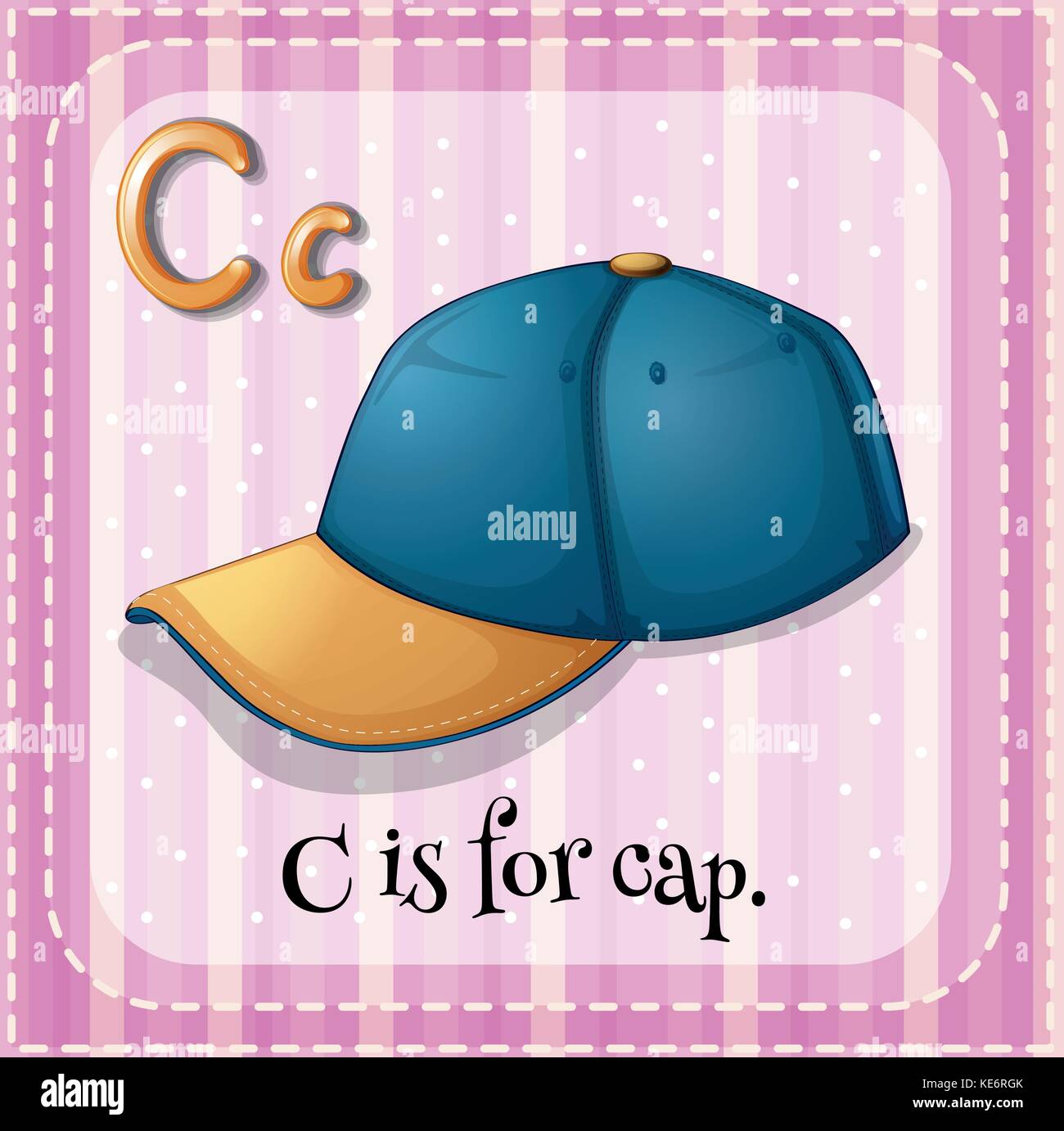 Flash card letter C is for cap Stock Vector Image & Art Alamy