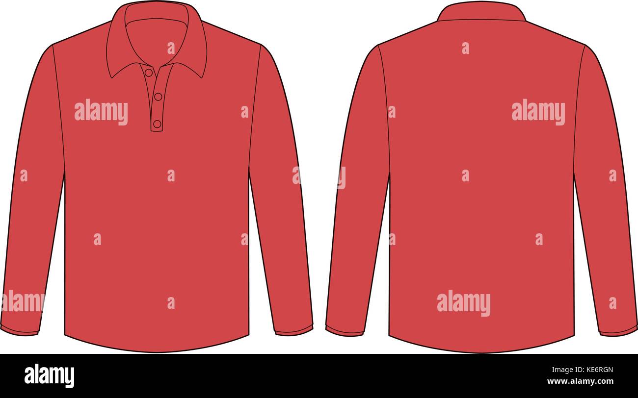 front and back view of red shirt Stock Vector Image & Art - Alamy