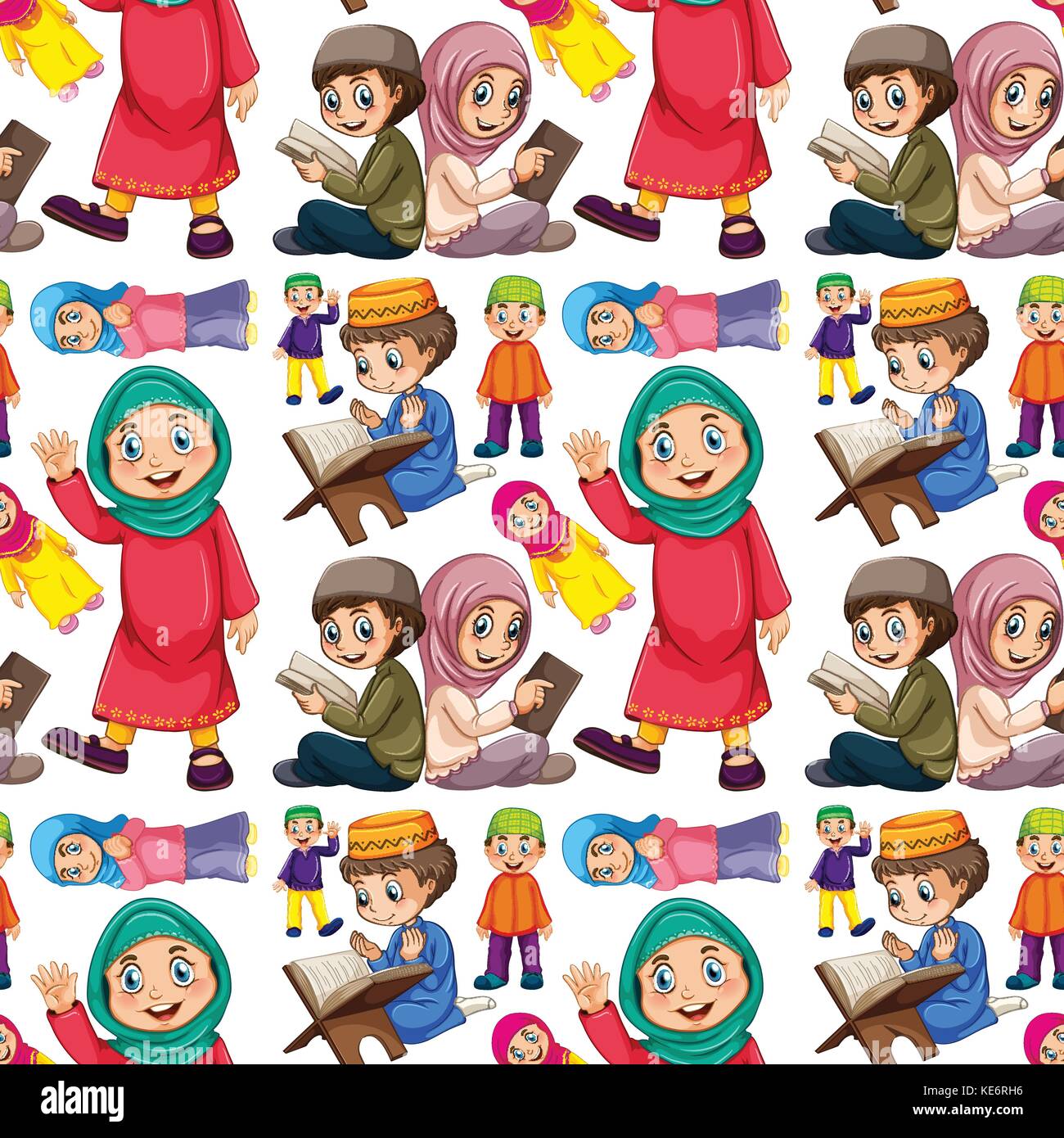 Seamless muslim man and woman Stock Vector Image & Art - Alamy