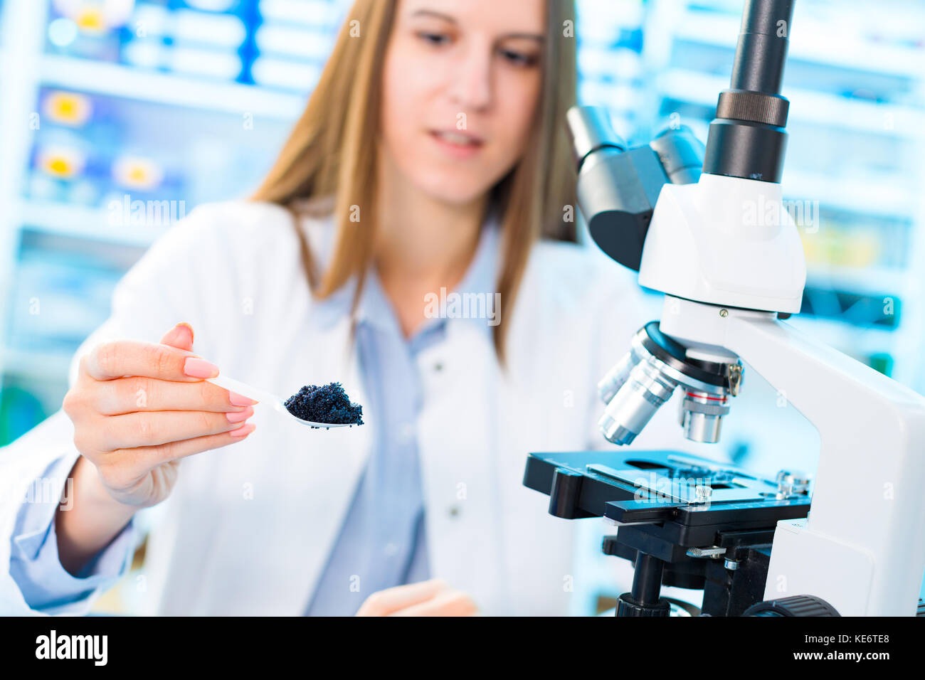 Fish caviar research in laboratory. Food Processing and Quality Control Fish Stock Photo Alamy