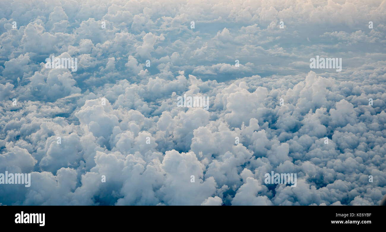 blue sky with the clouds from the plane view Stock Photo - Alamy