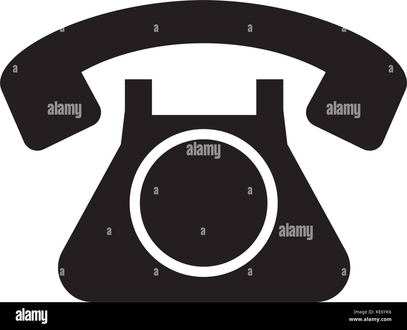 phone retro old icon, vector illustration, black sign on isolated ...
