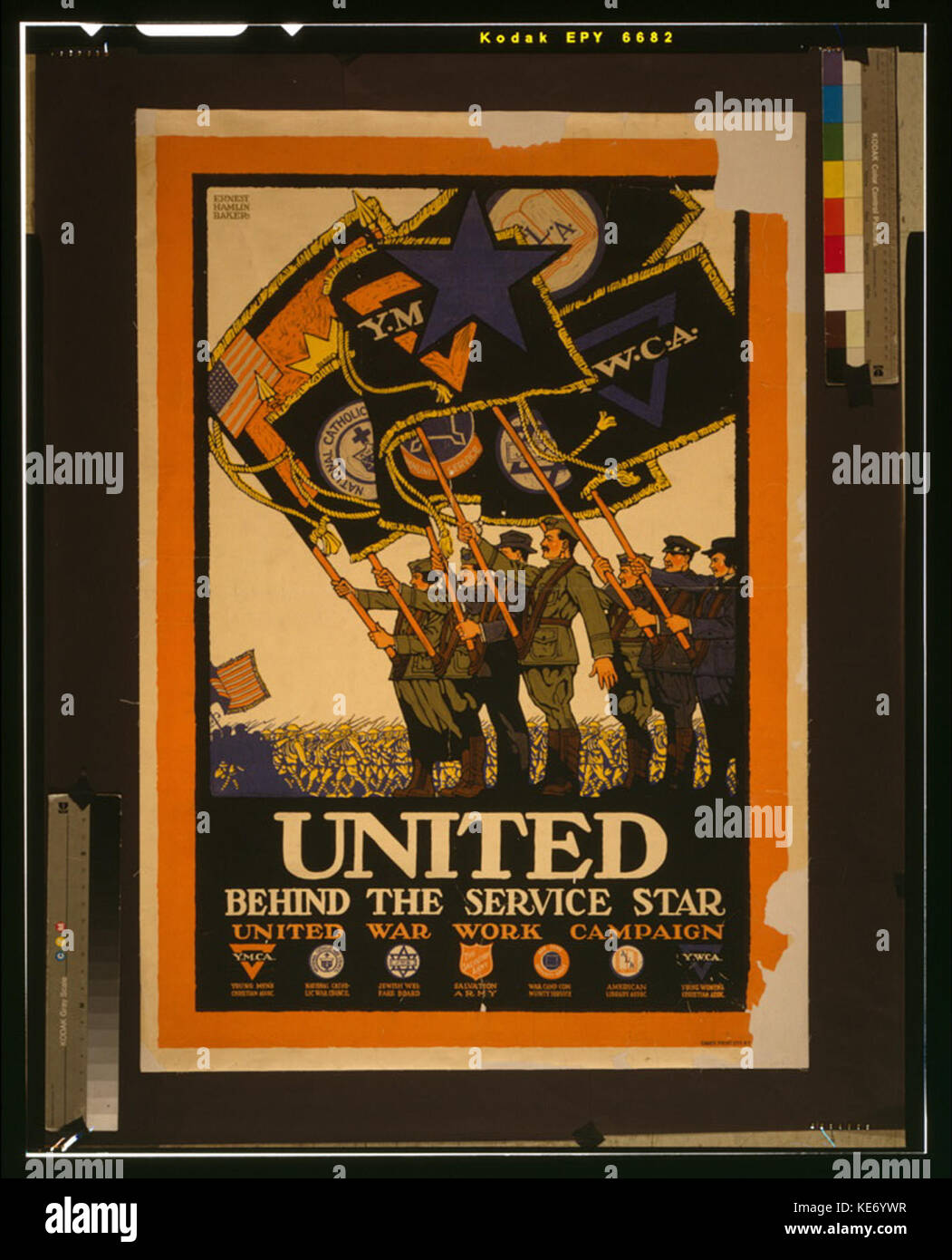 United behind the service star, United War Work Campaign LCCN2002699394 Stock Photo
