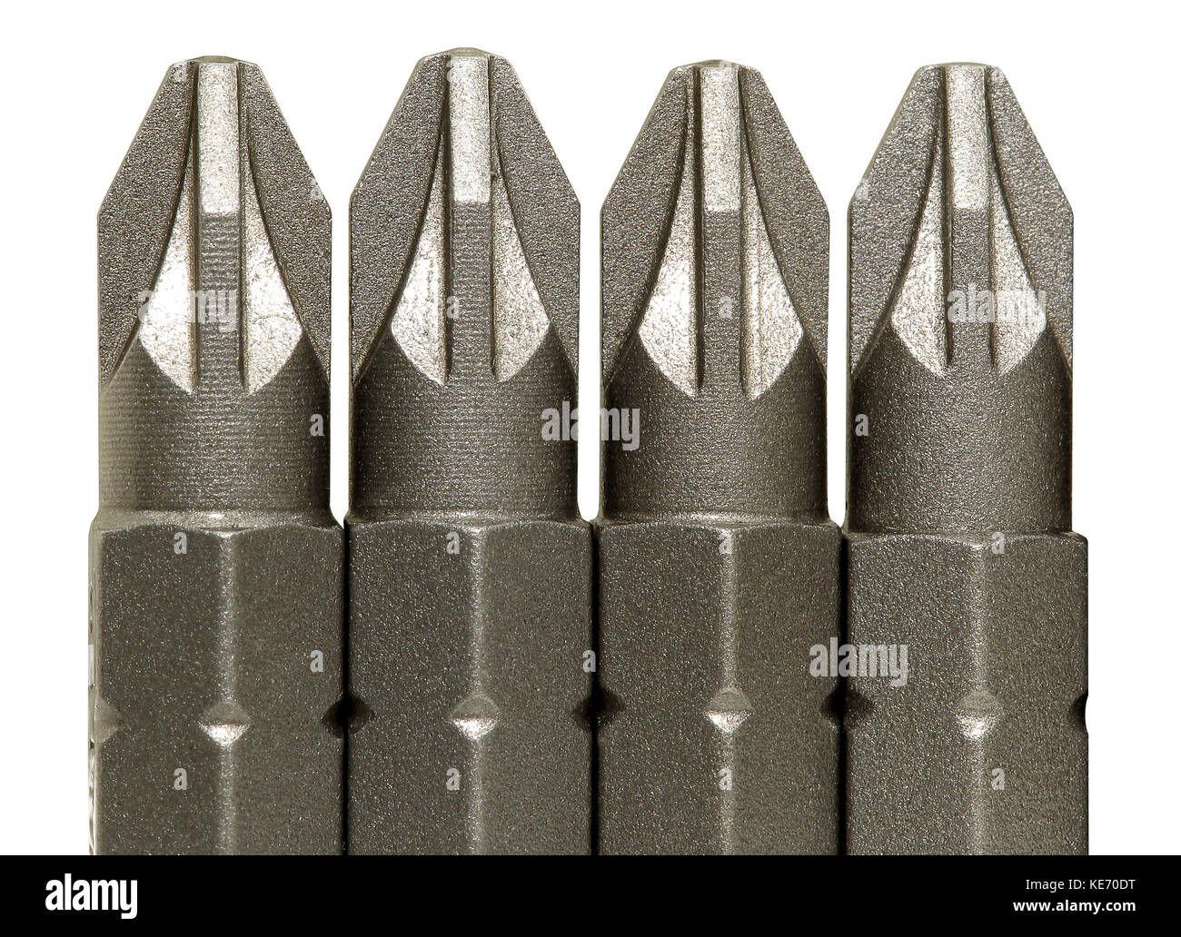 Close up of four cross head screwdriver bits Stock Photo Alamy