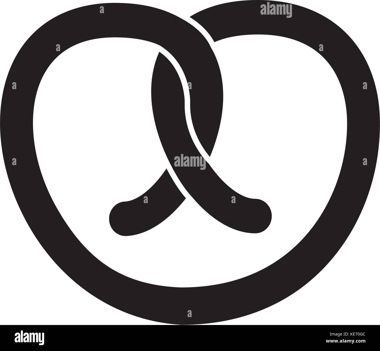 pretzel icon, vector illustration, black sign on isolated background ...