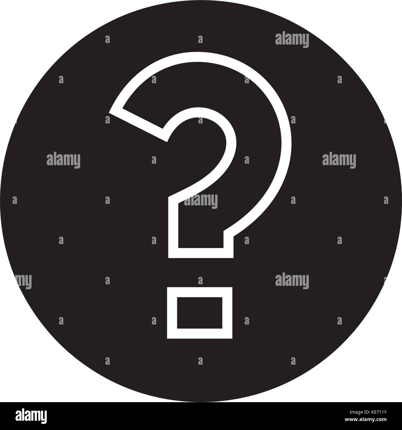 question icon, vector illustration, black sign on isolated background ...