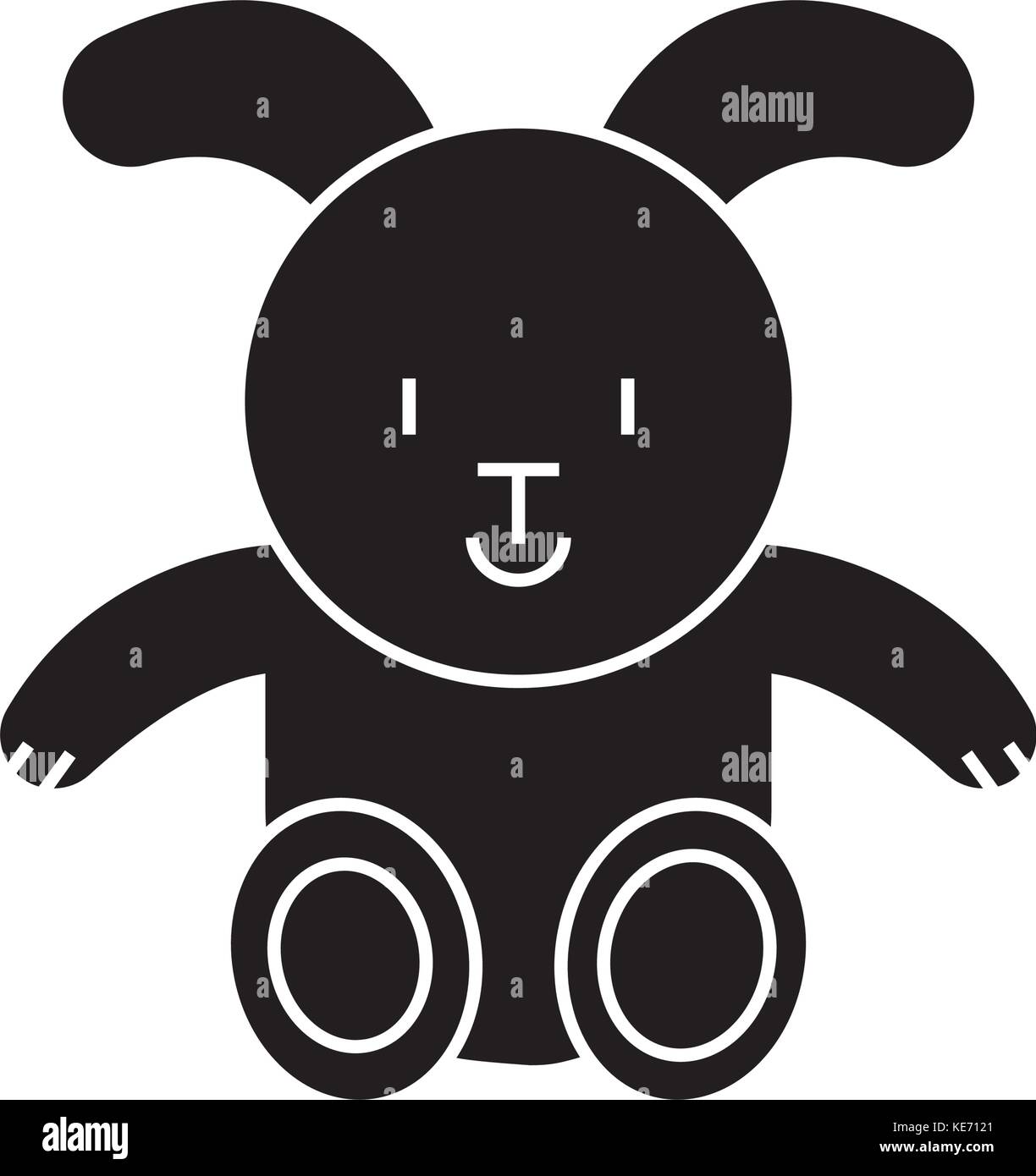rabbit icon, vector illustration, black sign on isolated background ...