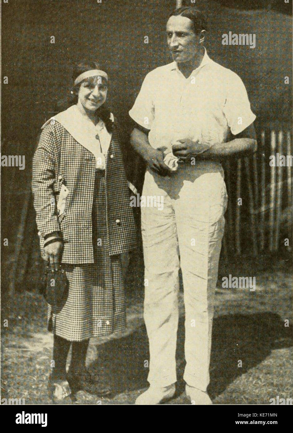 Suzanne lenglen, count salm, in 1914 Stock Photo